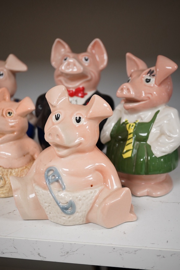 Eight NatWest ‘piggy’ money banks. Condition - good